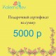 Подарочный сертификат на 5000 рублей
